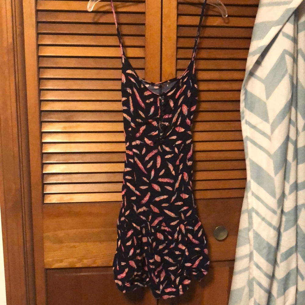 Spaghetti strap feather dress